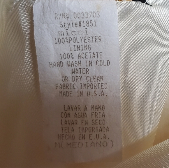 Vintage 80s Micci Creamy Yellow Square Print Sleeveless Chiffon Mini Slip Dress - Picture 12 of 12